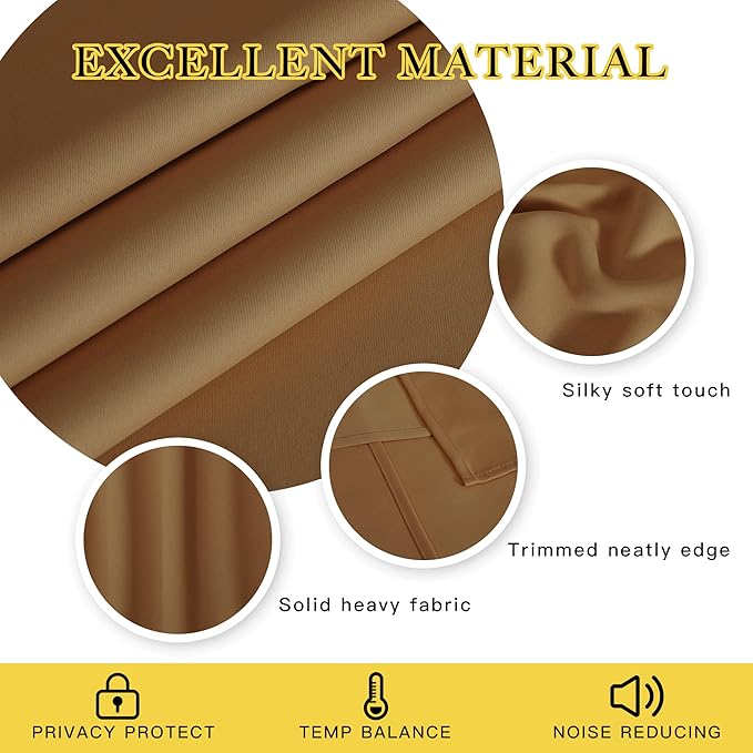 NICETOWN Gold Brown Blackout Curtain - Image 2