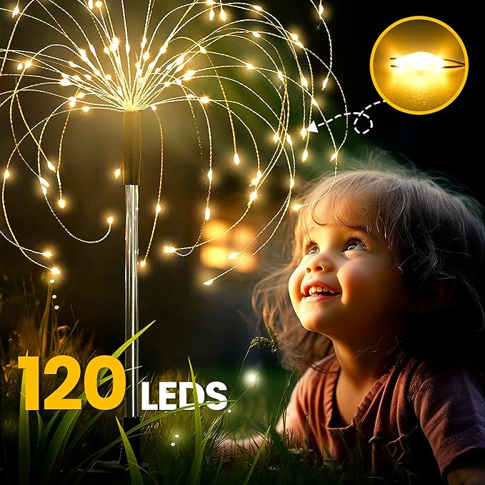 GIGALUMI Garden Decor Outdoor Lights 120LED 6Pack, Solar Garden Lights - Image 6