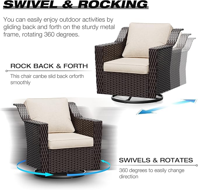 Joyside Wicker Patio Furniture Sets, 8 Pieces Upgraded Large Size Outdoor - Image 3