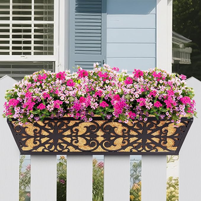 6 Pack 24 Inch Window Boxes Planters Railing Planter Box - Image 6