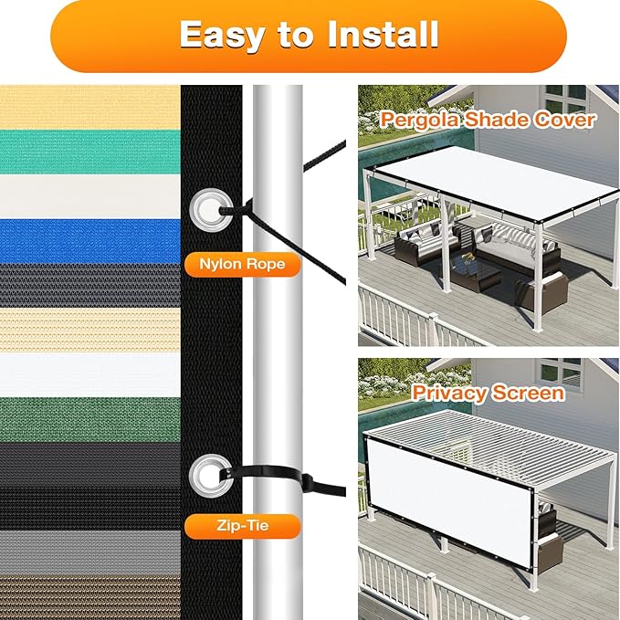 Artpuch Outdoor Pergola Shade Cover 14' X 16' Sun Shade Cloth - Image 5