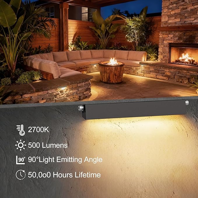 JESLED 2 Pack 7inch LED Retaining Wall Lights, 5W Landscape Lighting, LED - Image 4
