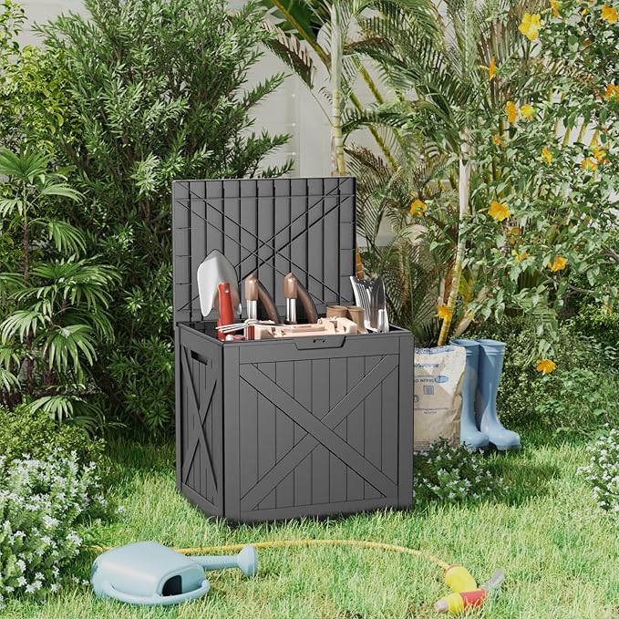 38 Gallon Outdoor Deck Box, Lockable Waterproof Outdoor Storage Boxes - Image 7