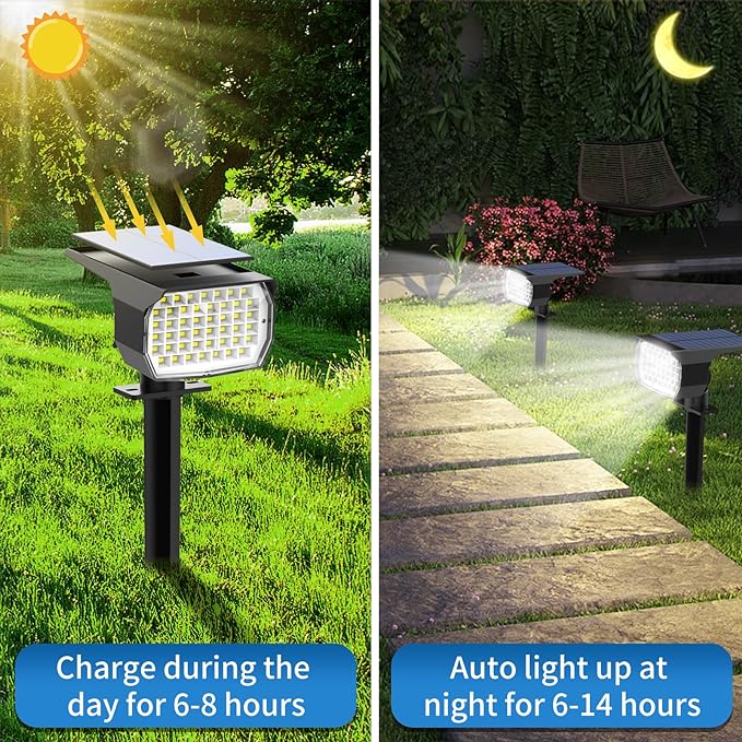 Solar Spot Lights Outdoor 10 Pack, Solar Landscape Spotlights Waterproof - Image 3