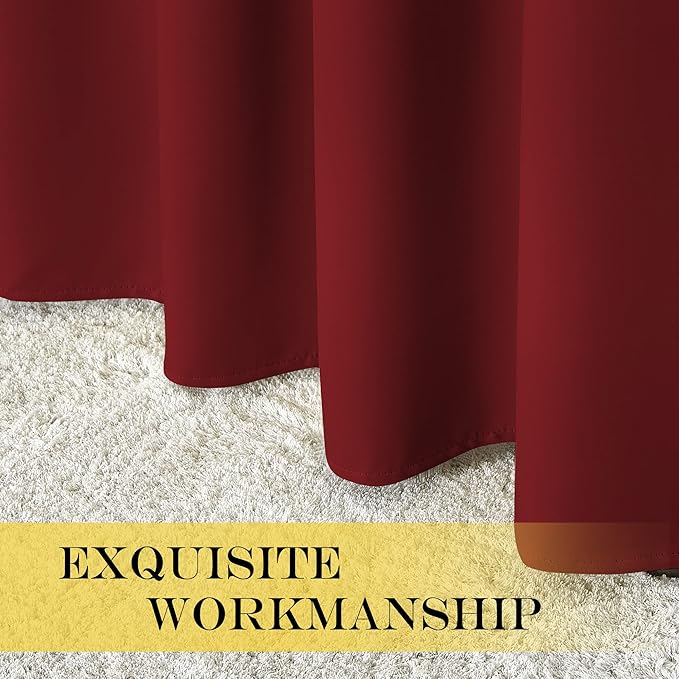 NICETOWN Burgundy Red Blackout Curtains - Image 5