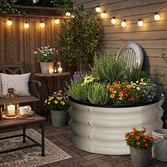 ZXZYHFTY Round Galvanized Raised Garden Bed kit, Round Large Metal Raised - Image 8