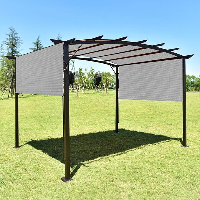 Eden's Decor Straight Flat-Edged Sun Shade Sail Rectangular 6' x 9' Grey - Image 6