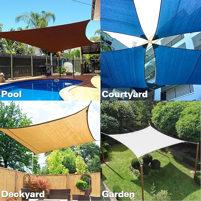 KANAGAWA 10'X13' Dark Gray Custom Size Sun Shade Sail Rectangle UV Block Canopy - Image 7
