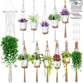 Hoteam 12 Pcs Macrame Plant Hangers Macrame Hanging Planters by Hoteam