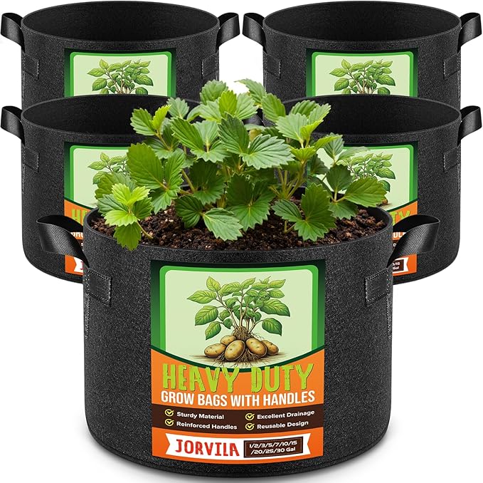 5 Pack 15 Gallon Grow Bags, Thickened Nonwoven Fabric Planter Pots by Unknown