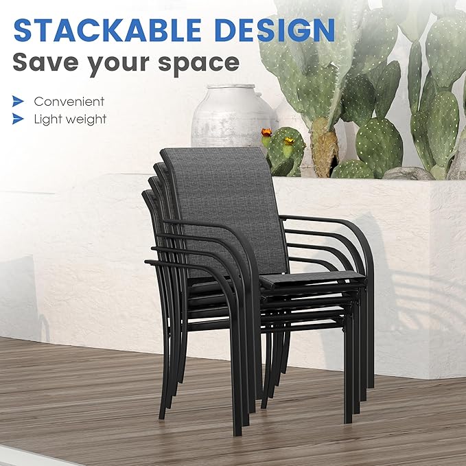 VICLLAX Patio Dining Set, 5 Pieces Outdoor Furniture Set- 37.8" Square Outdoor - Image 5