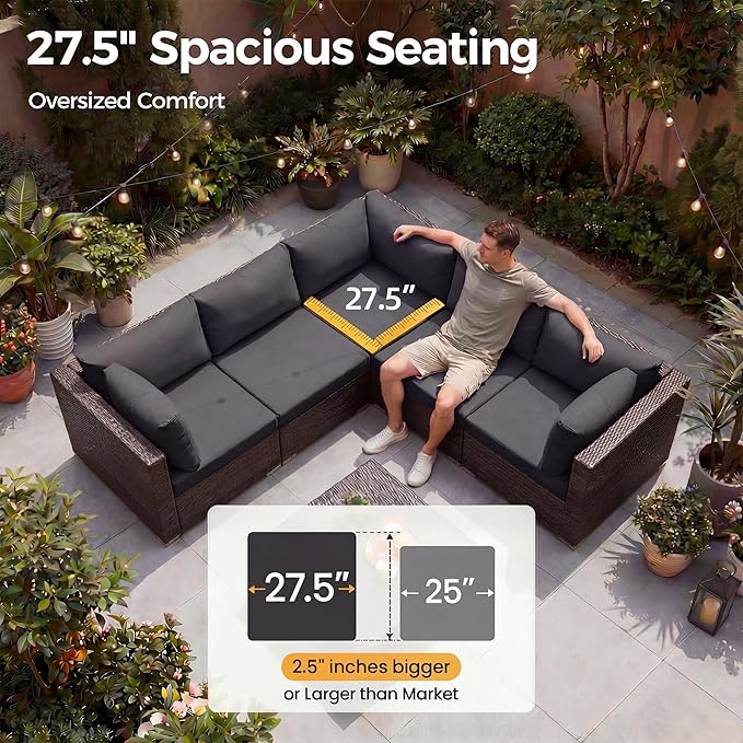 NICESOUL 9 Piece Extra Large Outdoor Patio Furniture Set - Image 6