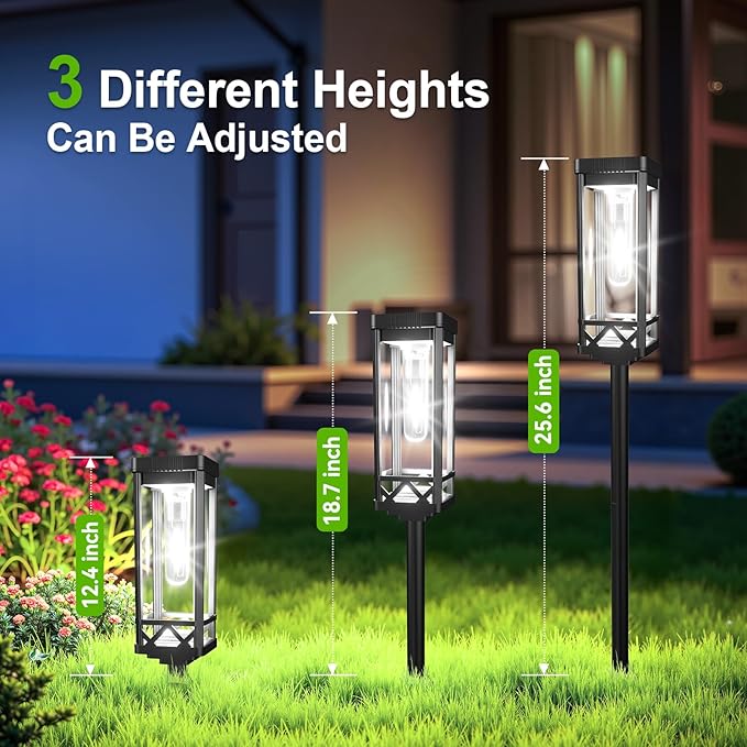 KOOPER Taller Solar Pathway Lights Outdoor, 4 Pack Upgraded Brighter Solar - Image 5