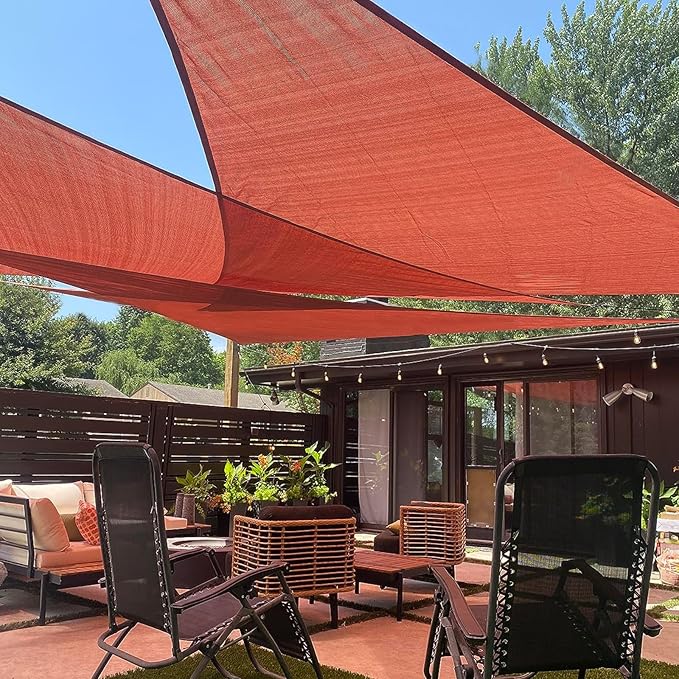 LOVE STORY 10' x 10' x 10' Triangle Terra Red Sun Shade Sail Canopy UV Block by LOVESTORY