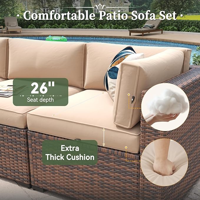 Aoxun 11 Piece Patio Furniture Set - Image 3