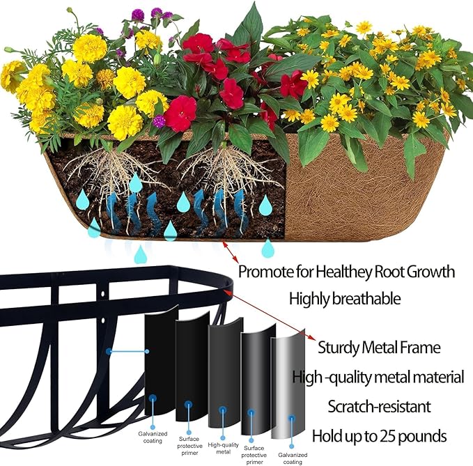 2 Pack 36" Railing Planter Window Box - Image 7