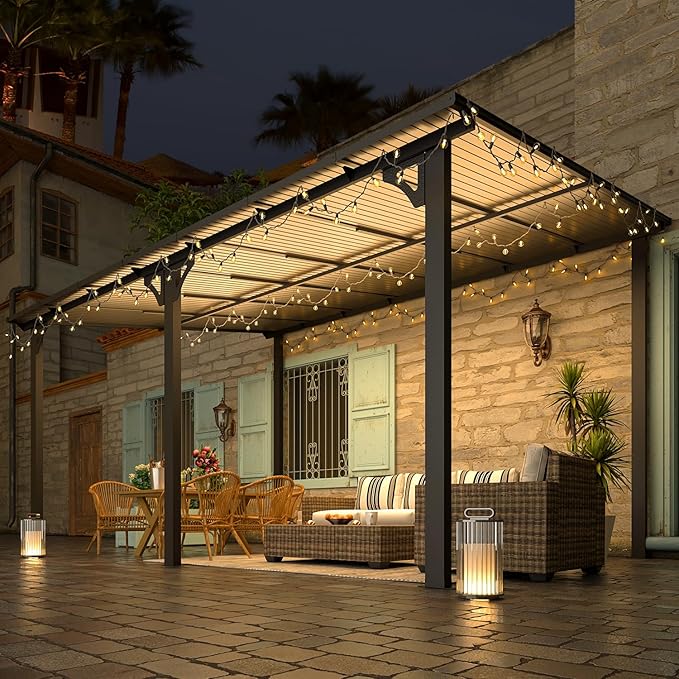 AECOJOY 14' x 10' Gazebo for Patio, Hard Top Lean to Gazebo Pergola - Image 2