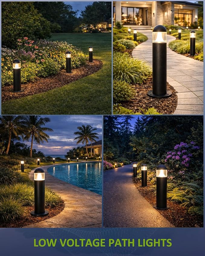12 Pack Low Voltage Landscape Pathway Lights Wired, Outdoor Modern 12V LED - Image 6