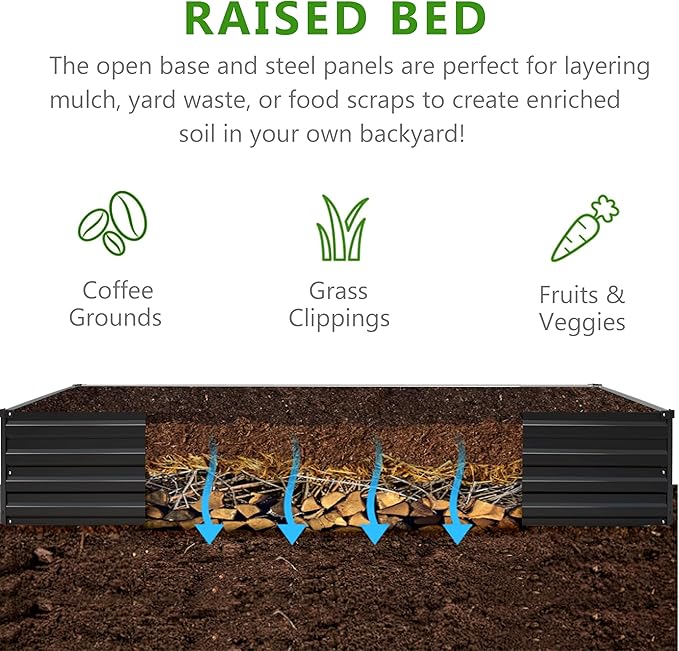 2PCS 12x3x1ft Galvanized Raised Garden Bed Kit, Metal Planter Box - Image 3