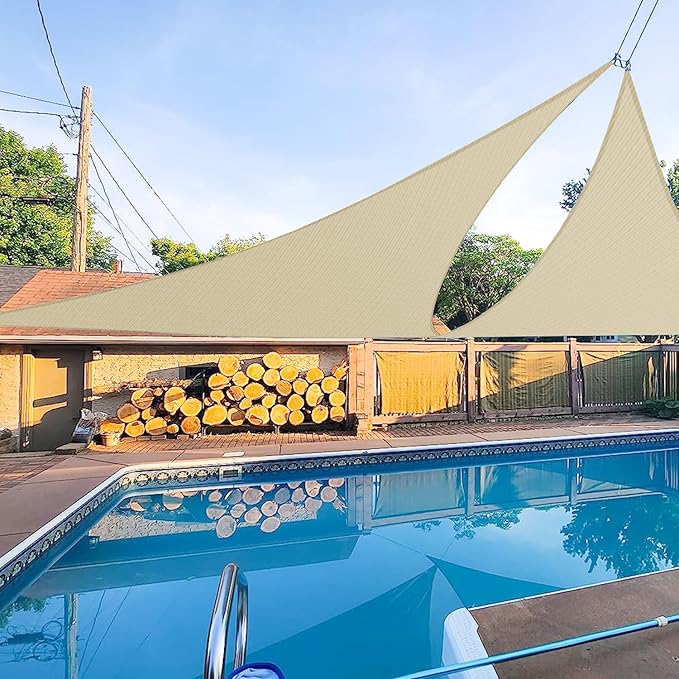E&K Sunrise 4' x 4' x 4' Sun Shade Sail Triangle Canopy Shade Cover UV Block by EKSUNRISEINC