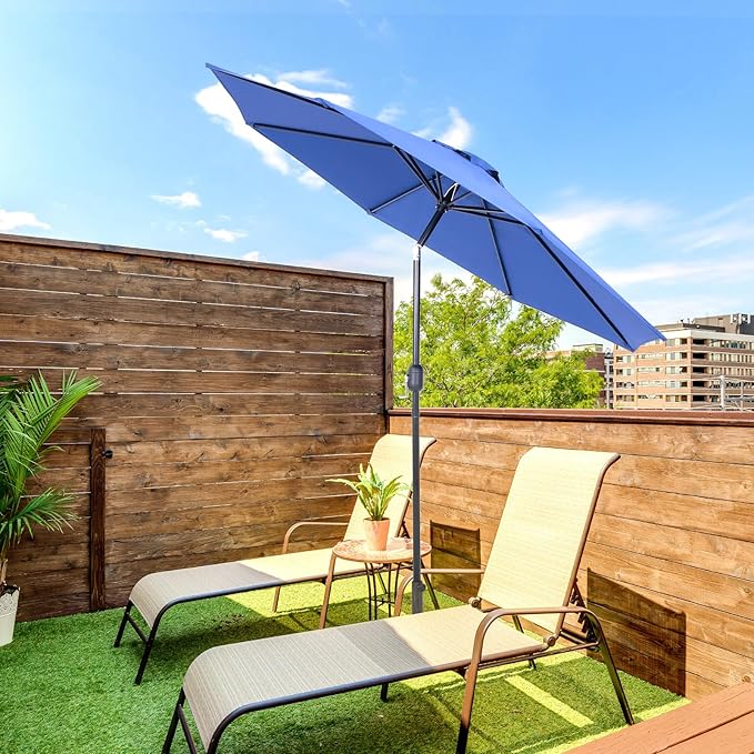 Backyard Expressions 9 ft. Patio Umbrella, Market Table Umbrella w/Tilt and - Image 4