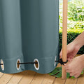 NICETOWN 2 Panels Waterproof Outdoor Curtains Fixed Grommet & Back Tab on Top & by NICETOWN