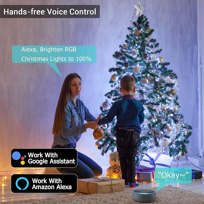 Brizled Smart Christmas Lights, 196ft 600 LED Smart WiFi Color Changing String - Image 2