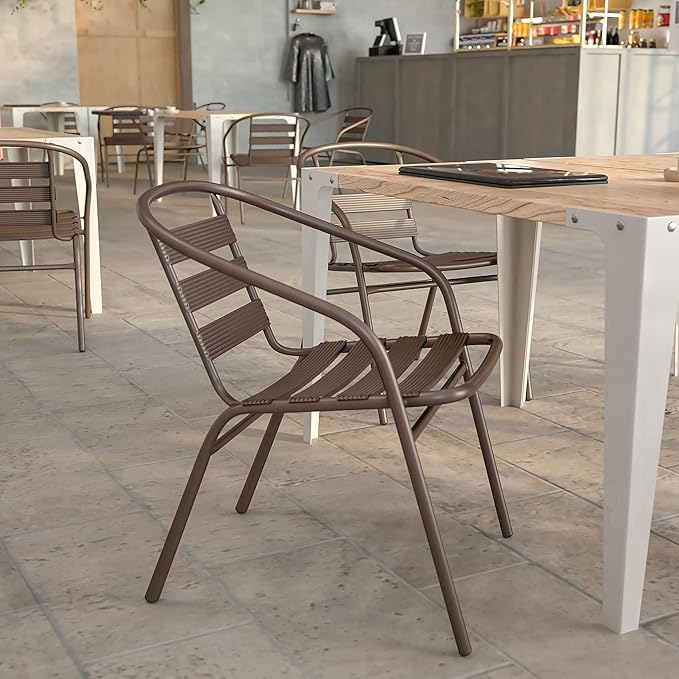 Flash Furniture Lila Bronze Metal Restaurant Stack Chair - Image 7