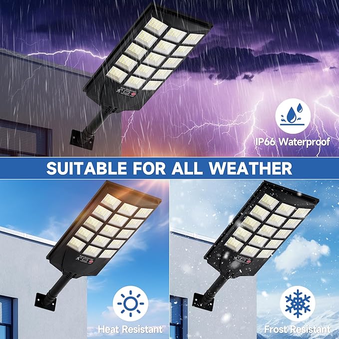 Solar Lights Outdoor Waterproof, 6500K Dusk to Dawn Solar Street Light Motion - Image 4