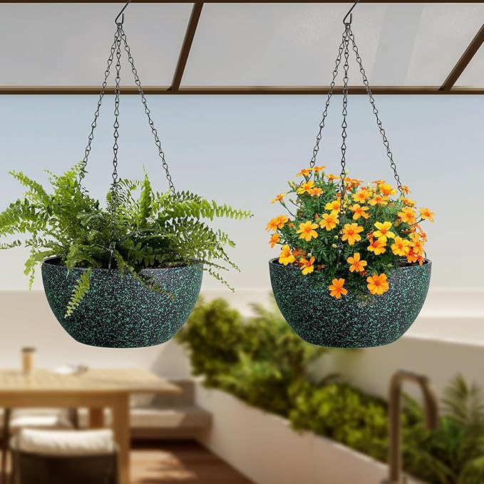 8 inch Small Hanging Planters for Indoor Outdoor Plants, 2 Pack Hanging Flower - Image 6
