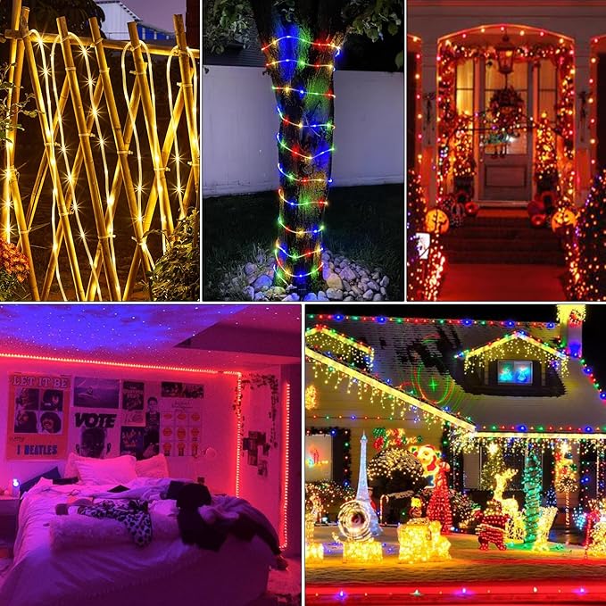 200Ft Rope Lights Outdoor, 18 Colors Changing 610 LED String Lights Plug in - Image 5
