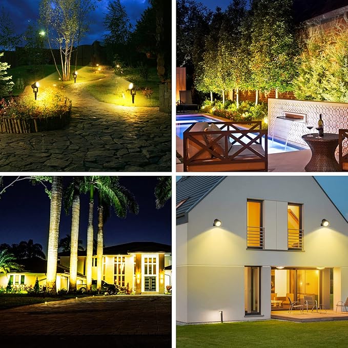 T-SUNUS Christmas Solar Landscape Spotlights 2 Pack Warm White 3000K, IP65 - Image 7