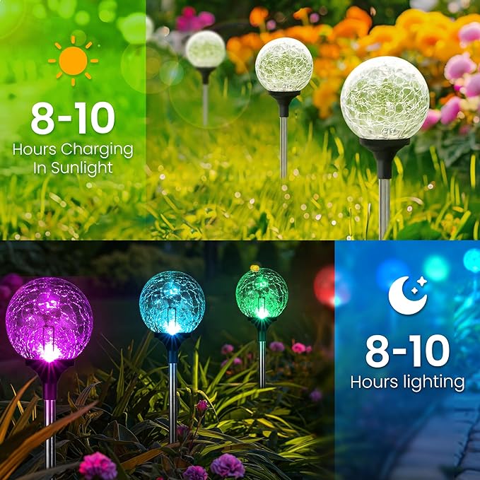 GIGALUMI Solar Garden Lights 3 Pack, Outdoor Solar Lights - Image 5