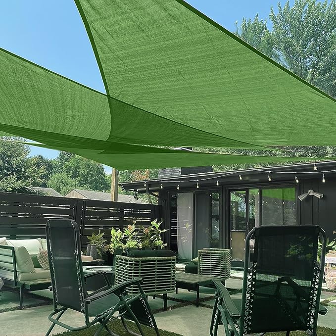 LOVE STORY Custom Size 12'x20'x23.3' Piquant Green Sun Shade Sail Right by LOVESTORY