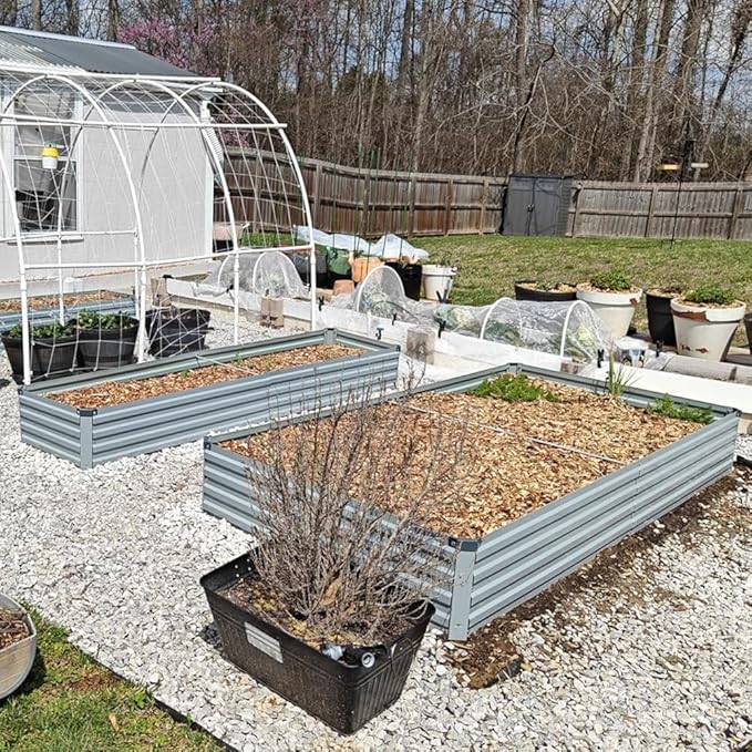 8x4x1ft Galvanized Raised Garden Bed, Outdoor Planter Box Metal Patio Kit - Image 3
