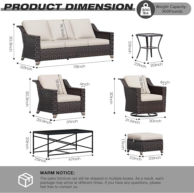 Joyside Wicker Patio Furniture Sets, 4 Pieces Upgraded Large Size Outdoor - Image 2
