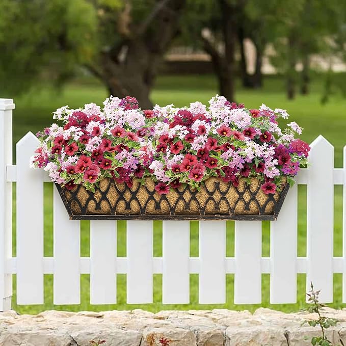 4 Pack 24 Inch Window Boxes Planters Railing Planter Box - Image 4