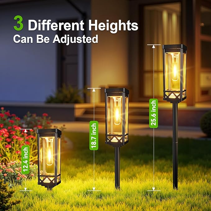 KOOPER Taller Solar Pathway Lights Outdoor, 4 Pack Upgraded Brighter Solar - Image 6