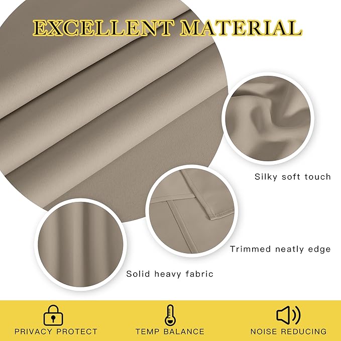 NICETOWN Blackout Patio Curtains 100 x 144 Inches Long - Image 2