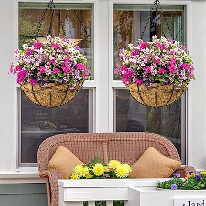 2 Pack 18 Inch Extra Large Deep Hanging Baskets - Image 4