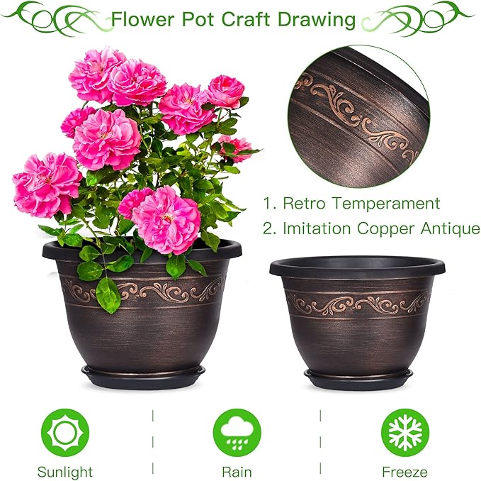 Plastic-Plant-Flower-Planters-10 Inch - Image 3