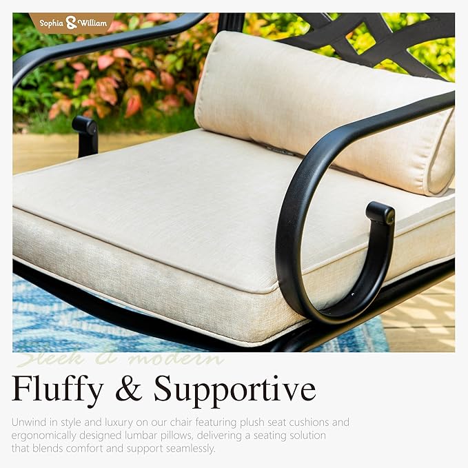 Sophia and William Swivel Patio Dining Set - Image 5
