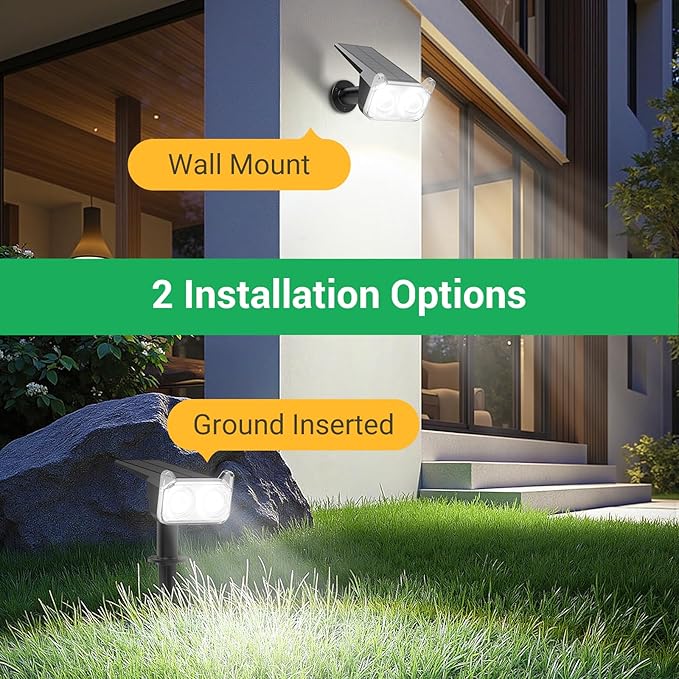 WdtPro Upgraded Bright Solar Lights Outdoor Waterproof, Auto ON/Off Solar Spot - Image 5