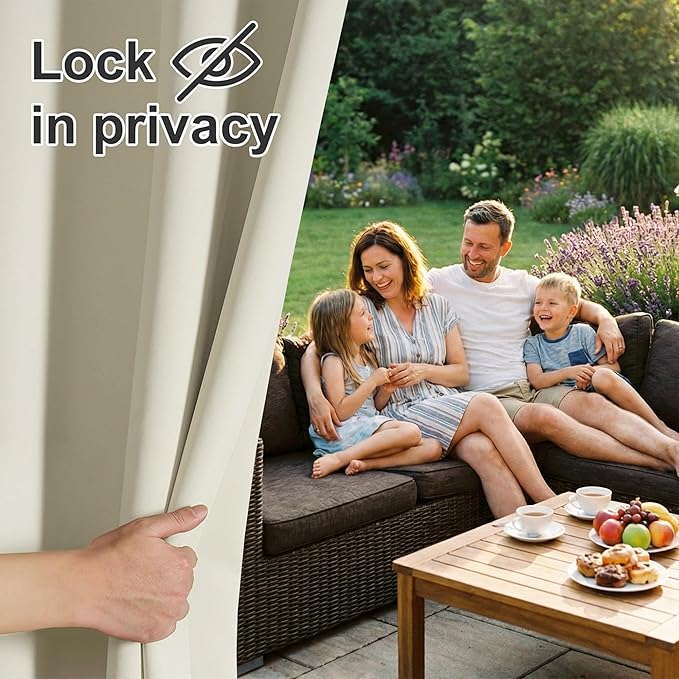 RYB HOME Patio Curtains Outdoor - Image 3