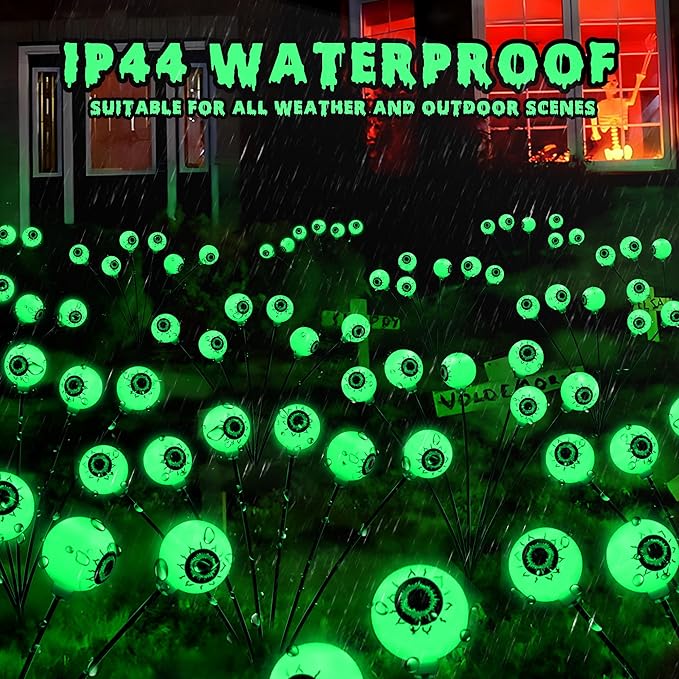 BrizLabs 8 Pack 48 LED Halloween Solar Lights, 2 Modes Outdoor Halloween - Image 4