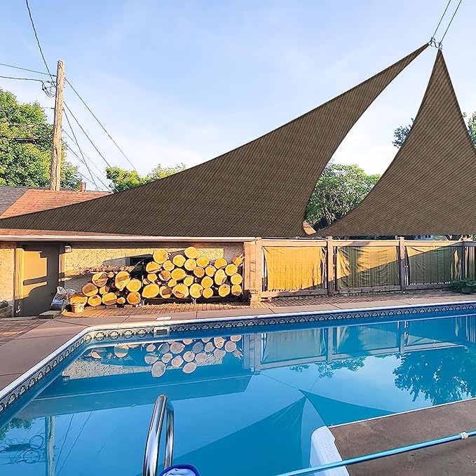 E&K Sunrise 3' x 3' x 3' Sun Shade Sail Triangle Canopy Shade Cover UV Block by EKSUNRISEINC