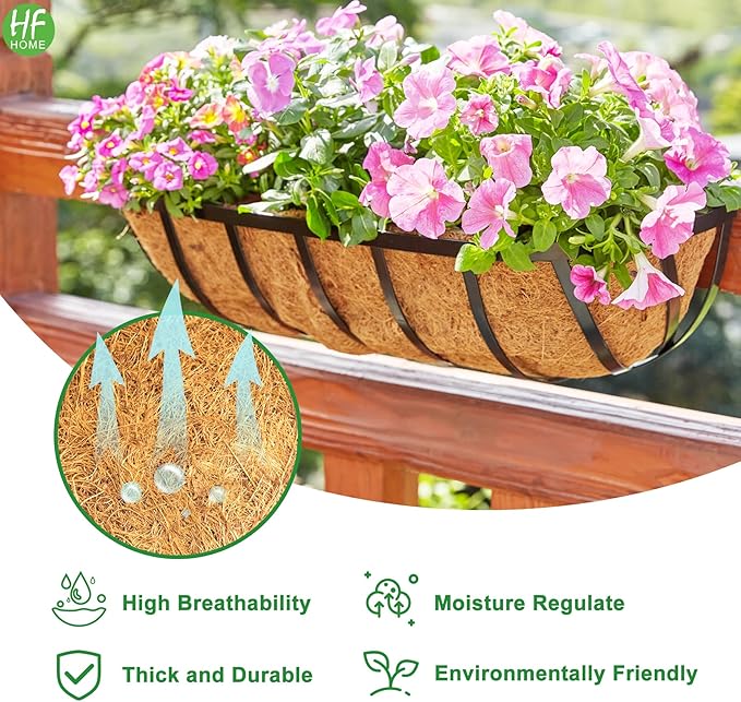 HFHOME 2 Pcs 24" Window Box Deck Railing Planter - Image 7