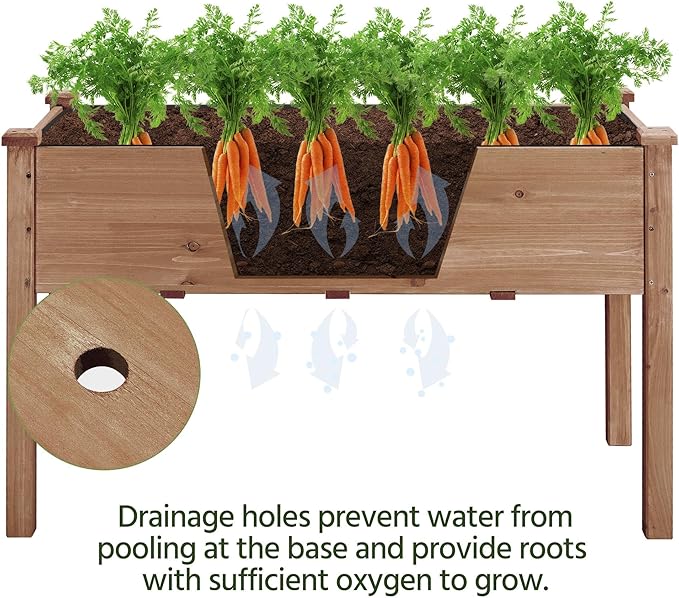 Yaheetech 1pc Raised Garden Bed 48x24x30in Elevated Wooden Horticulture Planter - Image 4
