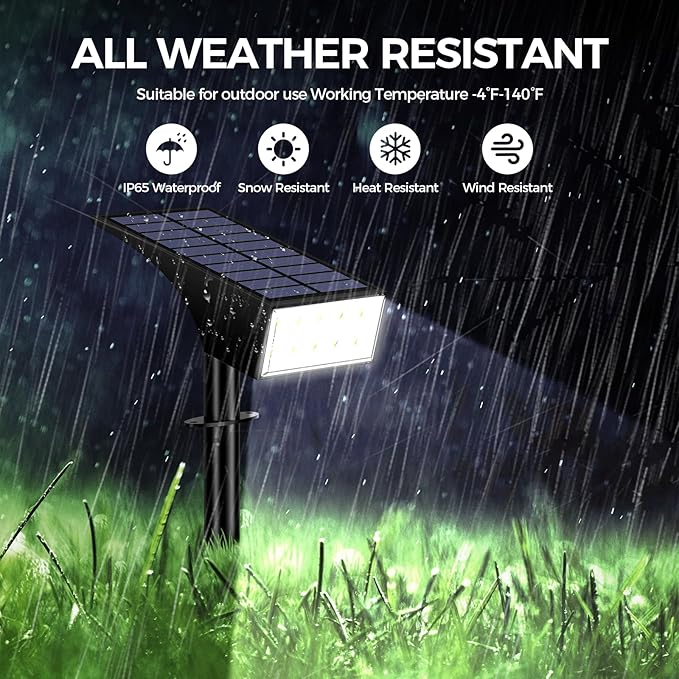 Solar Lights Outdoor Waterproof, Solar Spot Lights- 2 Pack/4 Mode LED - Image 4