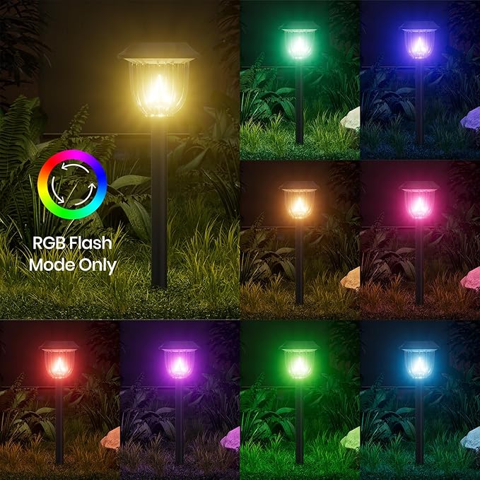AOSEA Christmas Solar Pathway Lights Outdoor Waterproof, Solar Powered Garden - Image 5